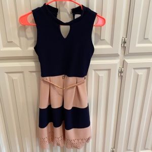 Navy blue and pink dress